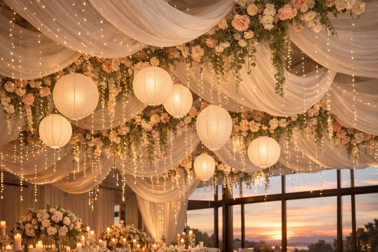 Idées déco de plafond pour un mariage mémorable en 2025