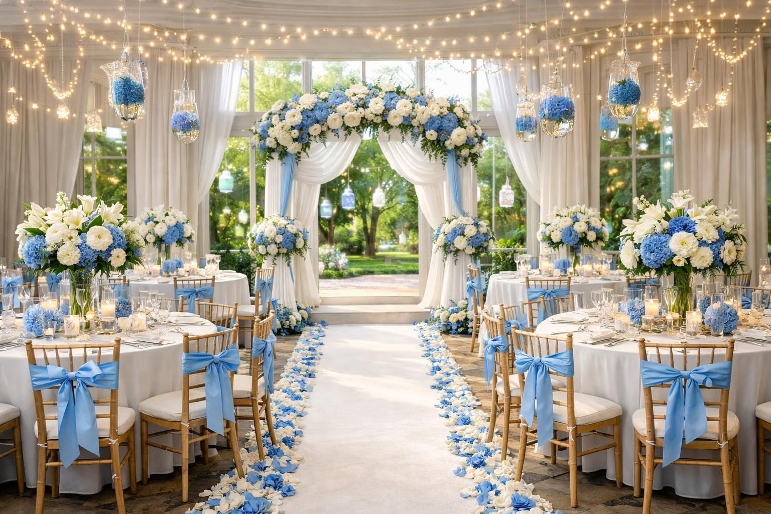 Idées déco pour un mariage bleu et blanc inoubliable