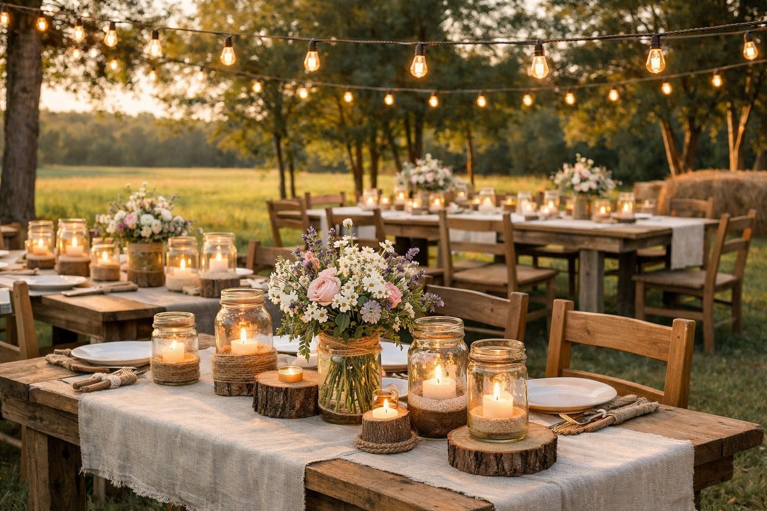 Idées déco mariage champêtre pas cher pour 2025