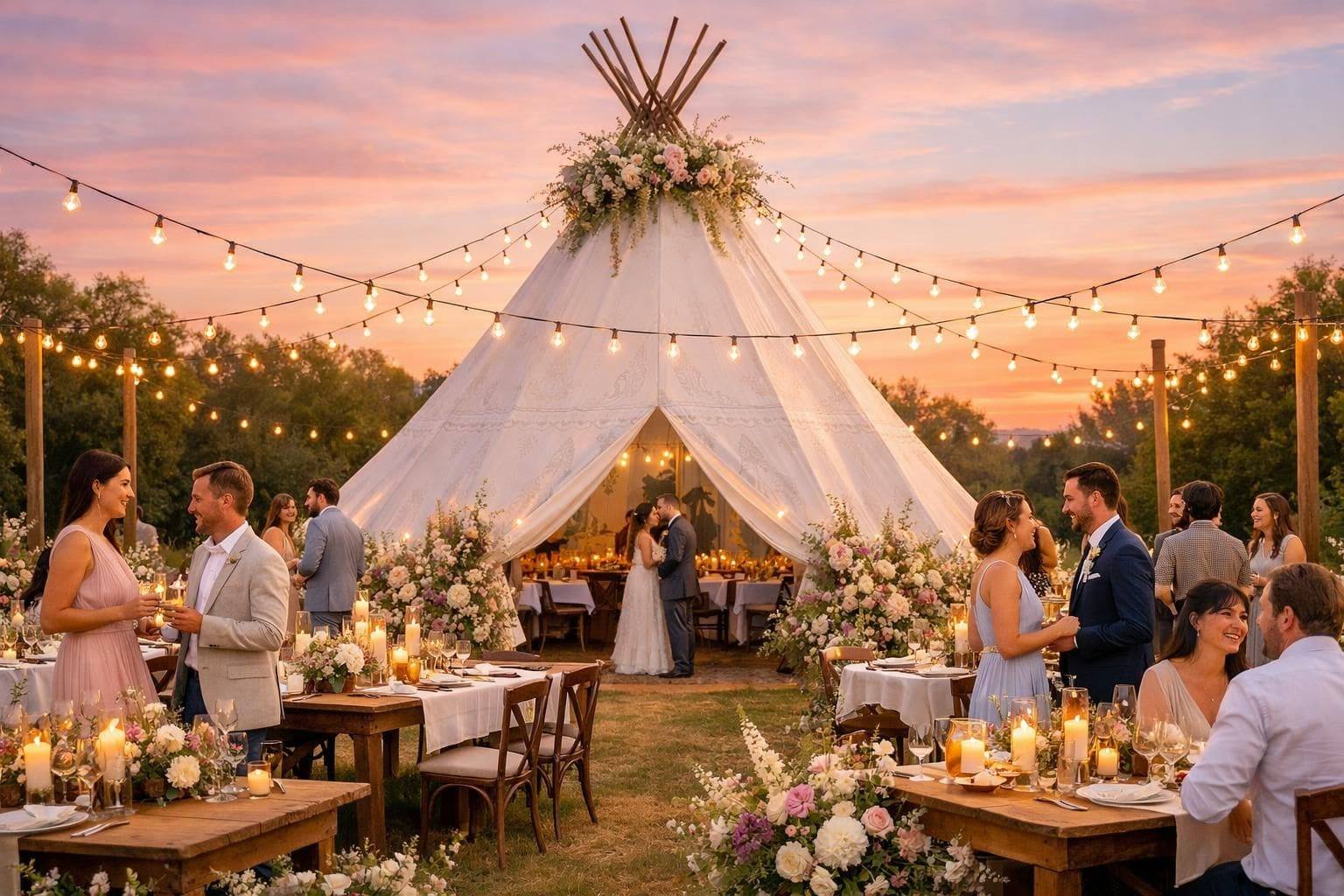 découvrez pourquoi un tipi pour votre mariage est une idée unique et charmante à envisager pour une célébration inoubliable en plein air.