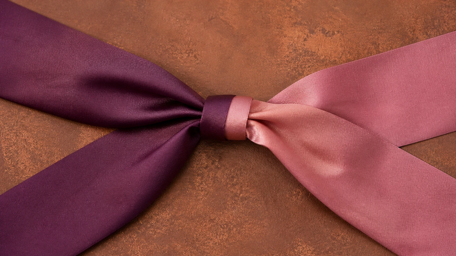 Illustration : rubans de soie, texture mate, ombres douces.