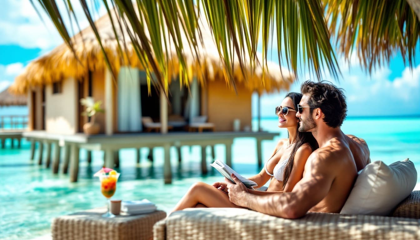 Voyage de noce Maldives pilotis.